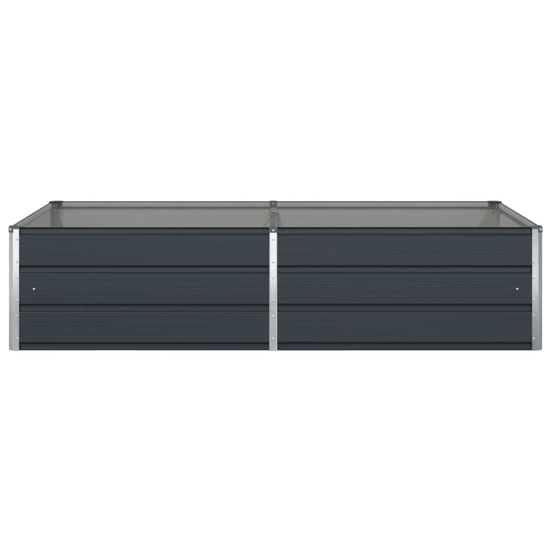 Jardinière design moderne pour jardin terrasse 195 x 100 x 45 cm en acier galvanisé anthracite 02_0059244