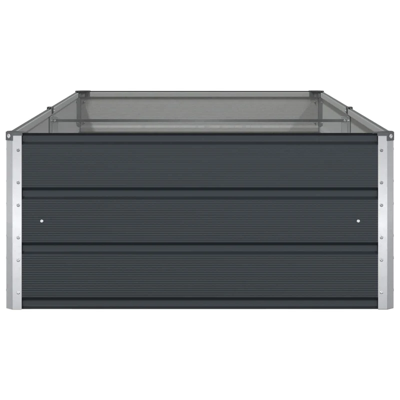 Jardinière design moderne pour jardin terrasse 195 x 100 x 45 cm en acier galvanisé anthracite 02_0059244