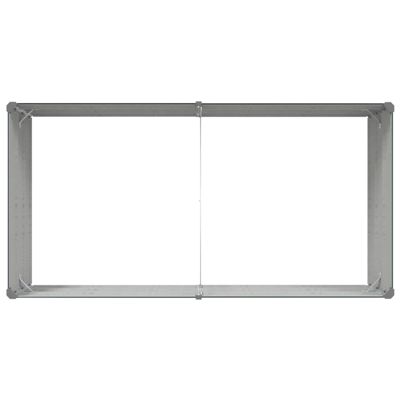 Jardinière design moderne pour jardin terrasse 195 x 100 x 45 cm en acier galvanisé anthracite 02_0059244