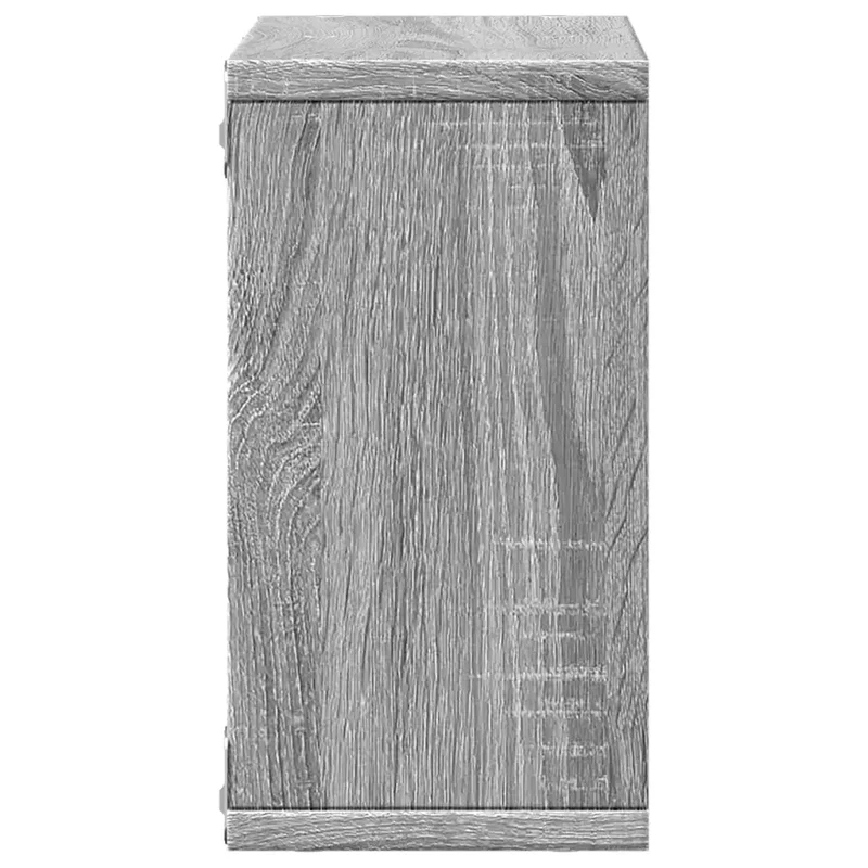 Armoire murale flottante moderne gain de place rangement 60 x 16 x 30 cm en bois d'ingénierie gris 02_0050600