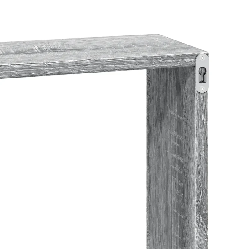 Armoire murale flottante moderne gain de place rangement 60 x 16 x 30 cm en bois d'ingénierie gris 02_0050600