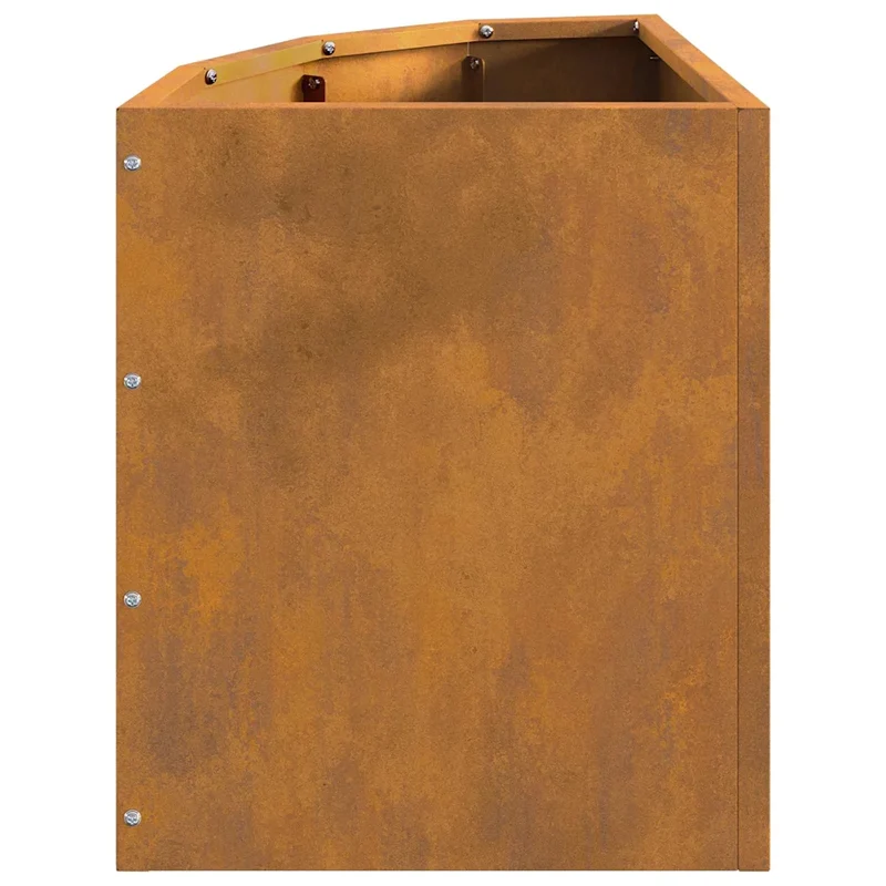 Jardinière d'angle épurée jardin terrasse 30 x 30 x 35 cm en acier rouillé 02_0052900