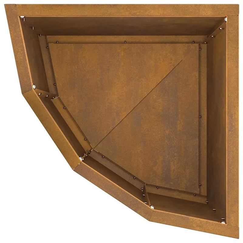 Jardinière d'angle épurée jardin terrasse 30 x 30 x 35 cm en acier rouillé 02_0052900
