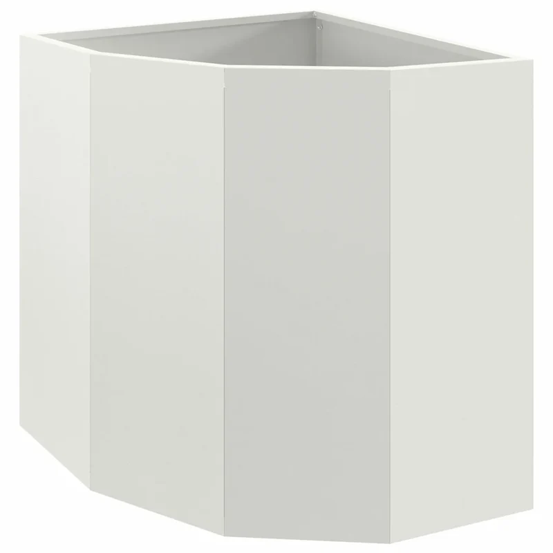 Jardinière d'angle moderne adaptée extérieur 45 x 45 x 50 cm en acier blanc 02_0052909