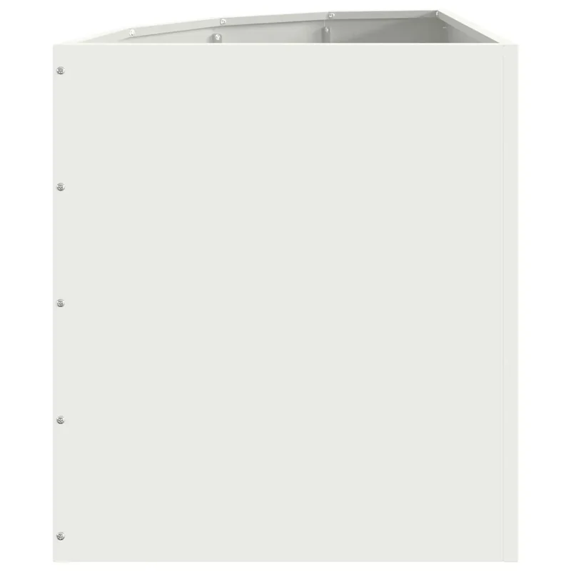Jardinière d'angle moderne adaptée extérieur 45 x 45 x 50 cm en acier blanc 02_0052909