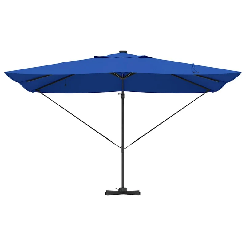 Parasol déporté moderne inclinable pour jardin terrasse 352 x 251 x 265 cm en polyester azur 02_0058704