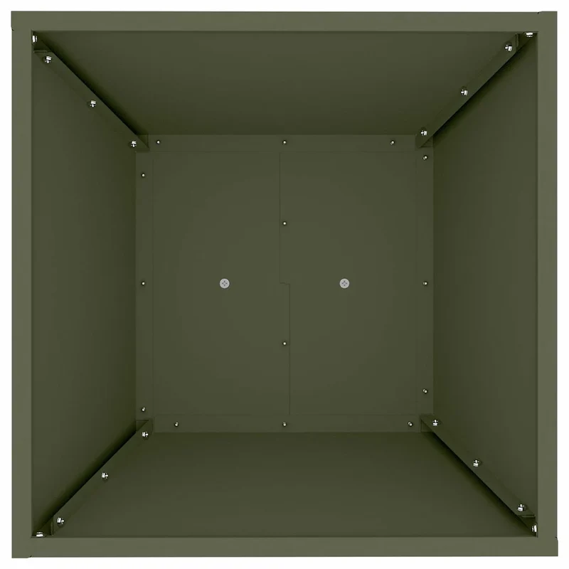 Lot de 2 jardinières pilier modernes 40 x 40 x 100 cm décoration extérieure style contemporain en matériau olive 02_0052417