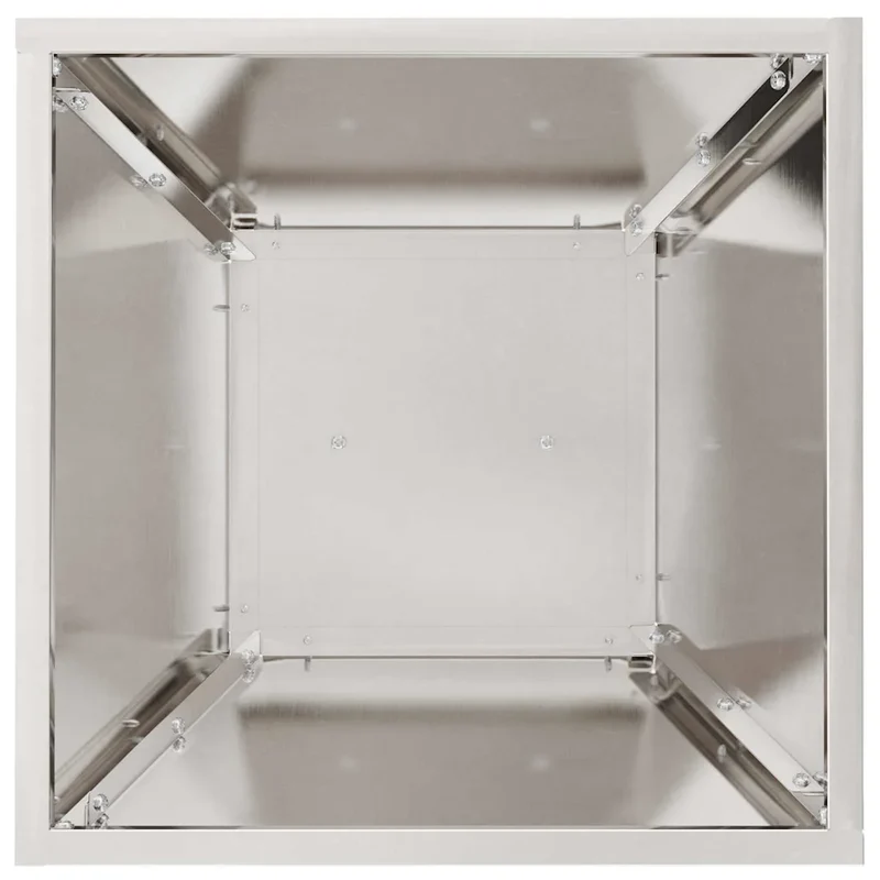 Lot de 2 jardinières à pilier contemporain extérieur 35 x 35 x 73 cm en métal argent 02_0052405