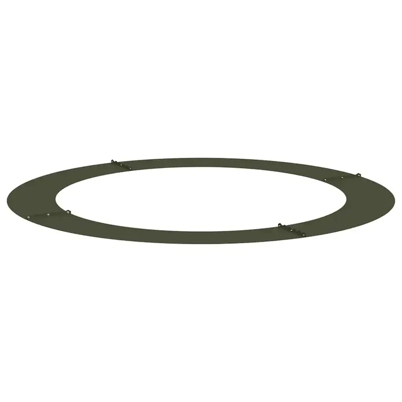 Lot de 5 anneaux d'arbre plats jardin extérieur 120 x 120 cm protège racines moderne en acier vert olive 02_0052348