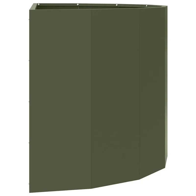 Jardinière demi-ronde moderne extérieur 90 x 45 x 50 cm design contemporain en acier vert olive 02_0052953