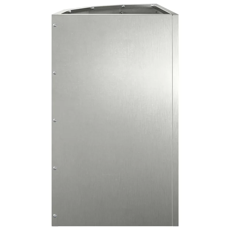Jardinière d'angle moderne adaptée extérieur 30 x 30 x 50 cm en acier inoxydable argent 02_0052919