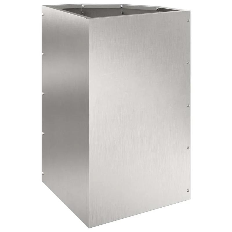 Jardinière d'angle moderne adaptée extérieur 30 x 30 x 50 cm en acier inoxydable argent 02_0052919