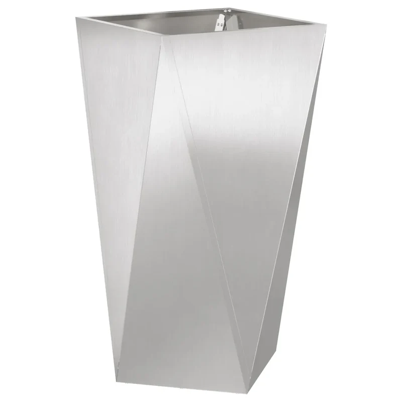 Lot de 2 jardinières modernes 40 x 40 x 75 cm pour extérieur jardin terrasse en acier inoxydable argent 02_0053029