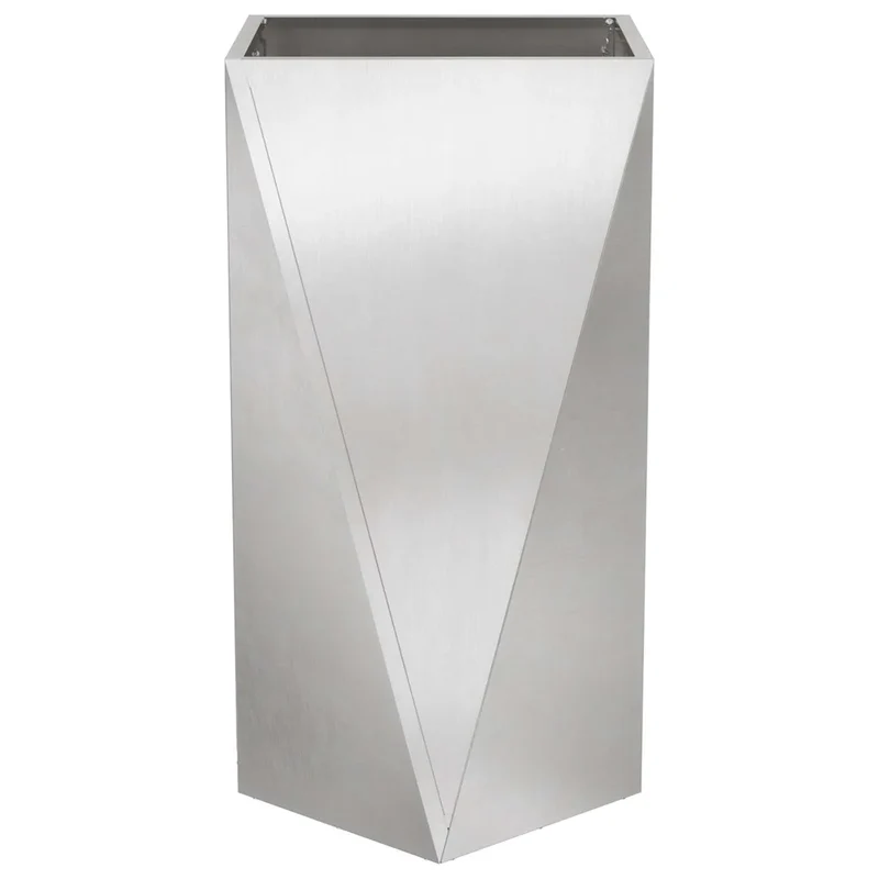 Lot de 2 jardinières modernes 40 x 40 x 75 cm pour extérieur jardin terrasse en acier inoxydable argent 02_0053029
