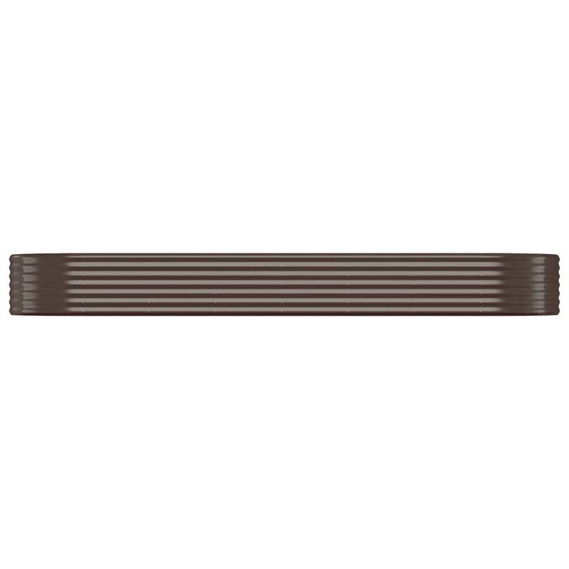 Lot de 1 lit surélevé de jardin ovale 322 x 100 x 36 cm usage extérieur design moderne en acier galvanisé marron 02_0046580