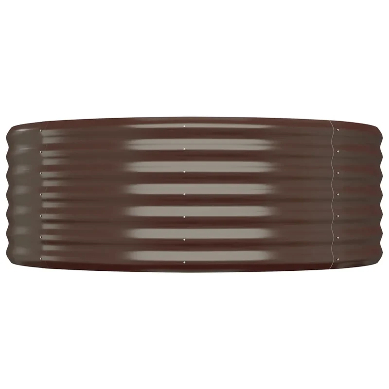 Lot de 1 lit surélevé de jardin ovale 322 x 100 x 36 cm usage extérieur design moderne en acier galvanisé marron 02_0046580