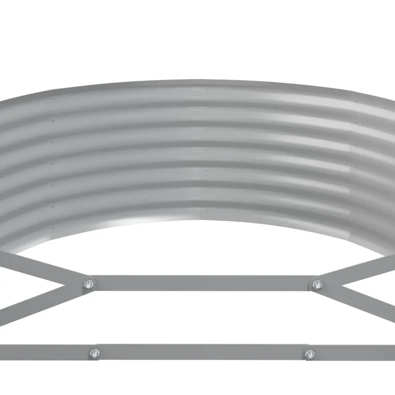 Lot de 1 lit surélevé de jardin ovale 322 x 100 x 36 cm usage extérieur design moderne en acier galvanisé marron 02_0046580