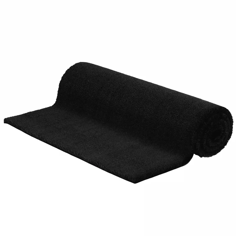 Tapis de porte touffeté antidérapant intérieur extérieur 100 x 300 cm en fibre de coco noir 02_0046167