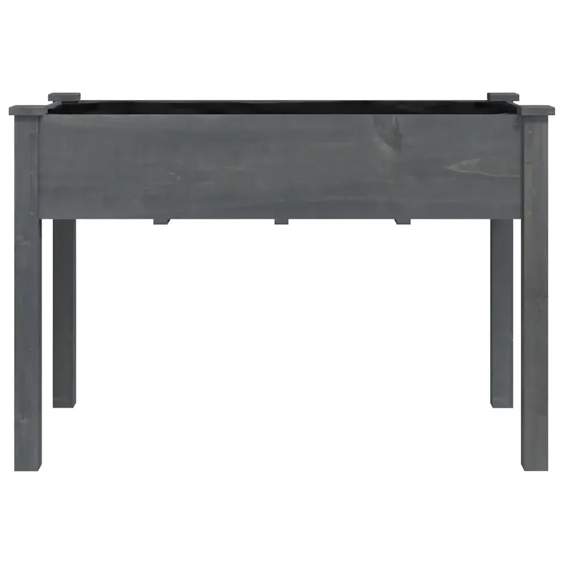 Jardinière avec doublure pratique tendance jardin extérieur 118 x 59 x 76 cm en bois massif gris 02_0047412