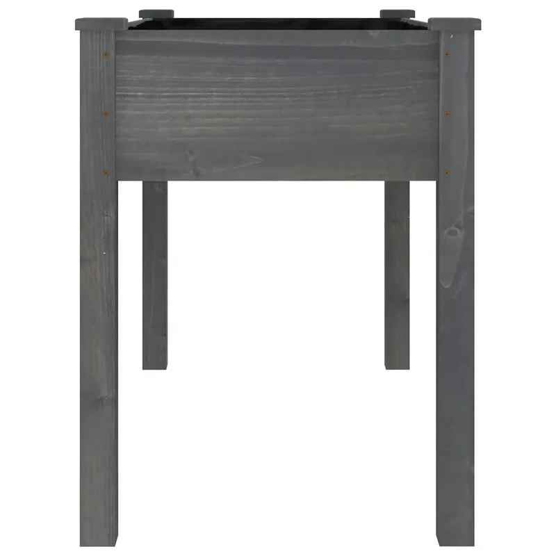 Jardinière avec doublure pratique tendance jardin extérieur 118 x 59 x 76 cm en bois massif gris 02_0047412