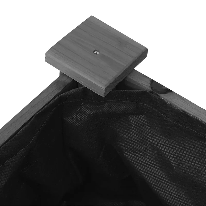 Jardinière avec doublure pratique tendance jardin extérieur 118 x 59 x 76 cm en bois massif gris 02_0047412