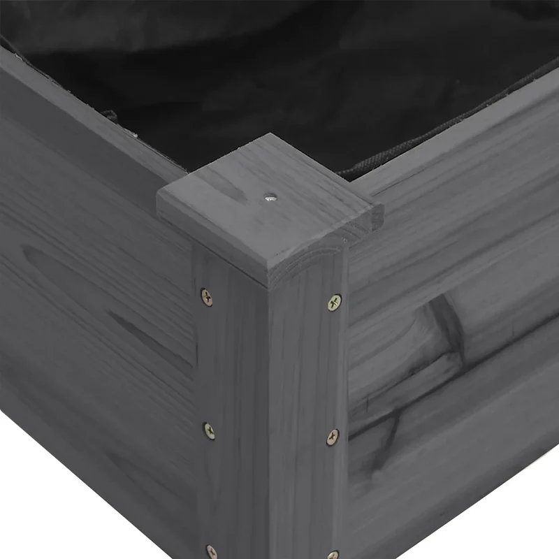 Jardinière avec doublure pratique tendance jardin extérieur 118 x 59 x 76 cm en bois massif gris 02_0047412