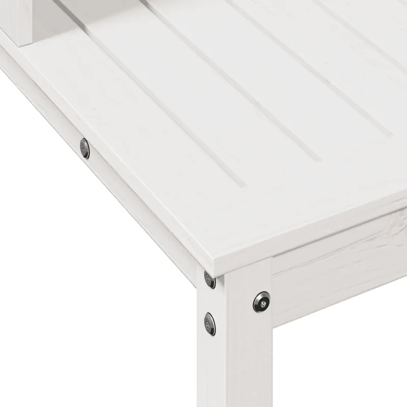 Table de rempotage extérieure avec étagères 82,5 x 50 x 109,5 cm design rustique jardin en bois massif blanc 02_0049244