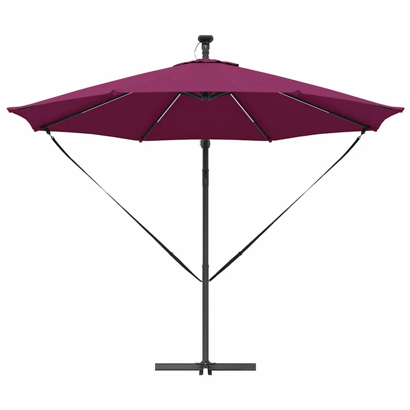 Parasol cantilever moderne inclinable jardin 294 x 294 x 248 cm en polyester bordeaux 02_0058761