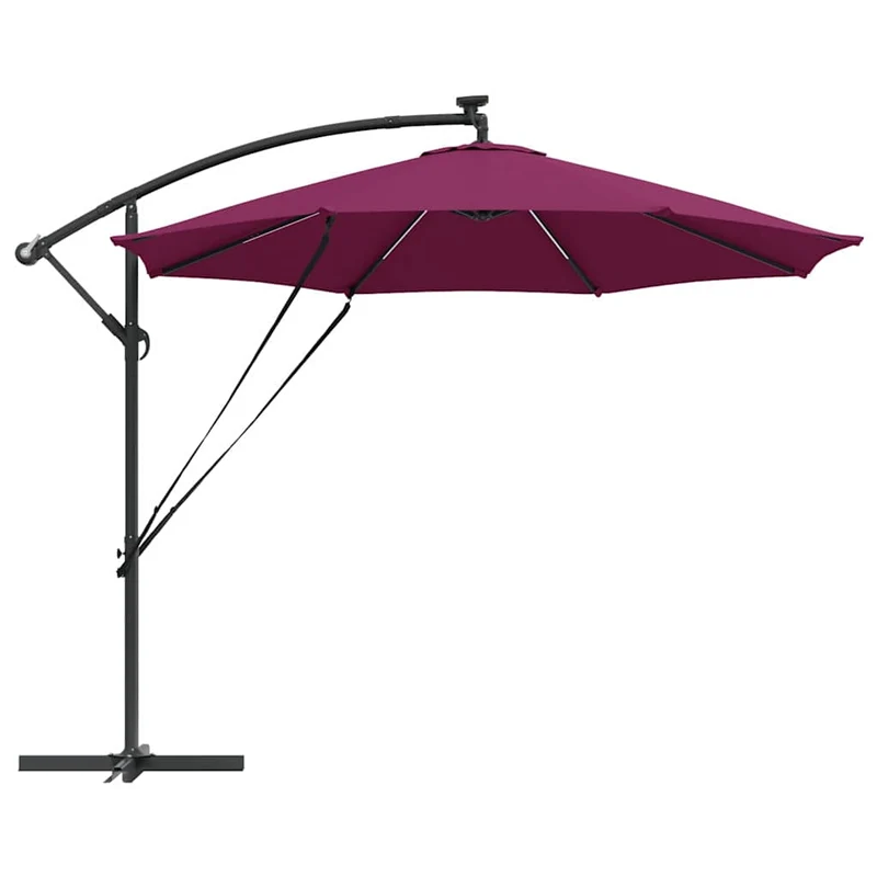 Parasol cantilever moderne inclinable jardin 294 x 294 x 248 cm en polyester bordeaux 02_0058761
