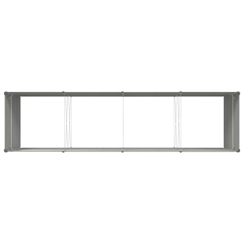 Jardinière rectangulaire moderne pour terrasse 195 x 100 x 45 cm fonctionnalité esthétique en acier galvanisé ivoire 02_0059170