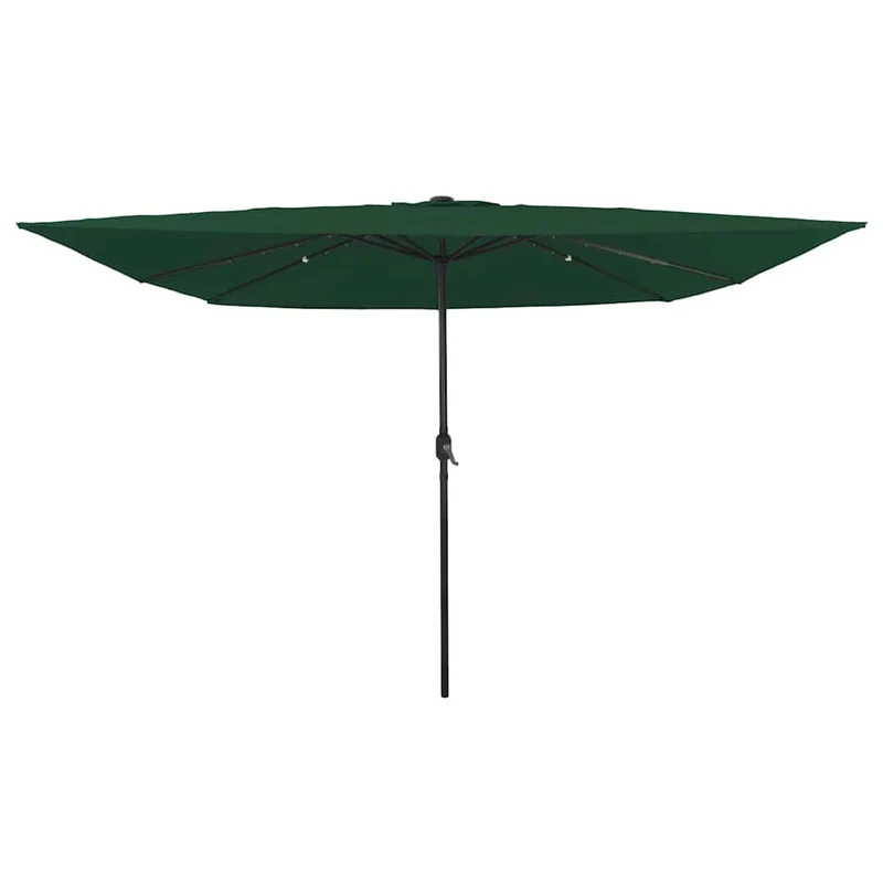 Parasol de jardin pliable moderne 295 x 295 x 245 cm avec lumières LED en polyester vert 02_0058804