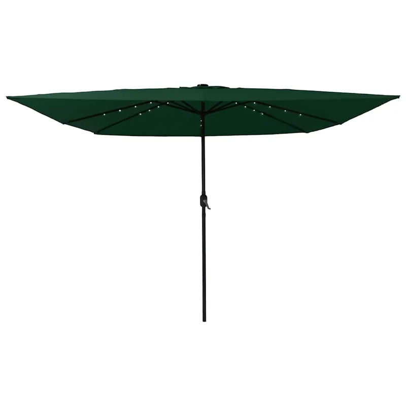 Parasol de jardin pliable moderne 295 x 295 x 245 cm avec lumières LED en polyester vert 02_0058804