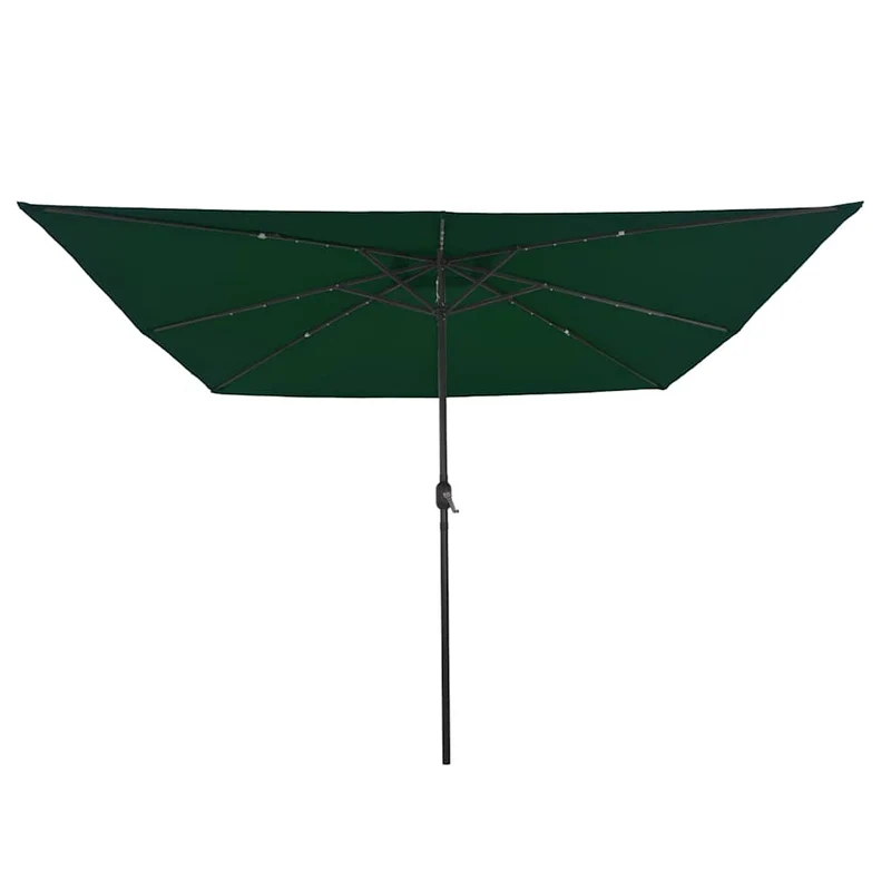 Parasol de jardin pliable moderne 295 x 295 x 245 cm avec lumières LED en polyester vert 02_0058804