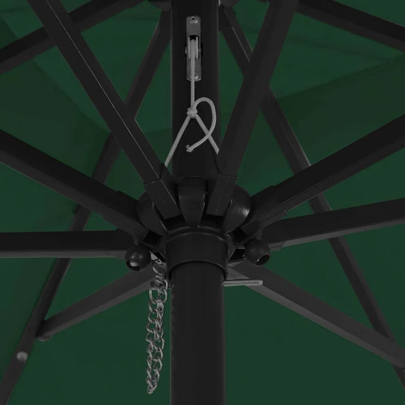 Parasol de jardin pliable moderne 295 x 295 x 245 cm avec lumières LED en polyester vert 02_0058804