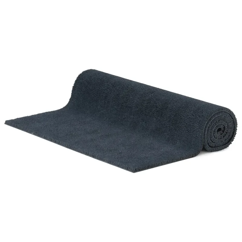 Tapis de porte touffeté intérieur extérieur antidérapant 100 x 200 cm en fibre de coco gris foncé 02_0046174