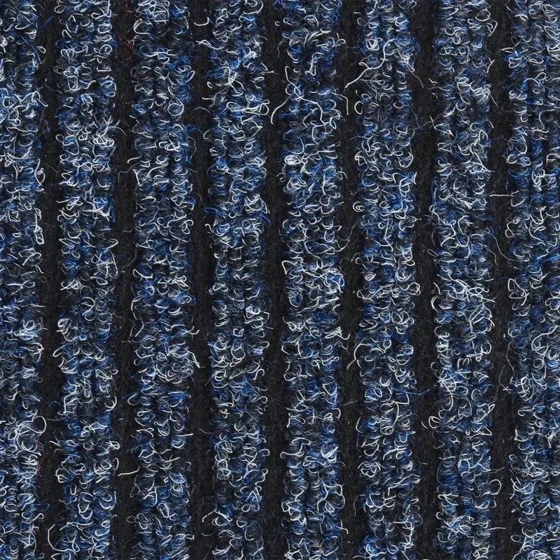Paillasson rayé intérieur extérieur 40 x 60 cm design antidérapant convivial en polypropylène bleu 02_0046796