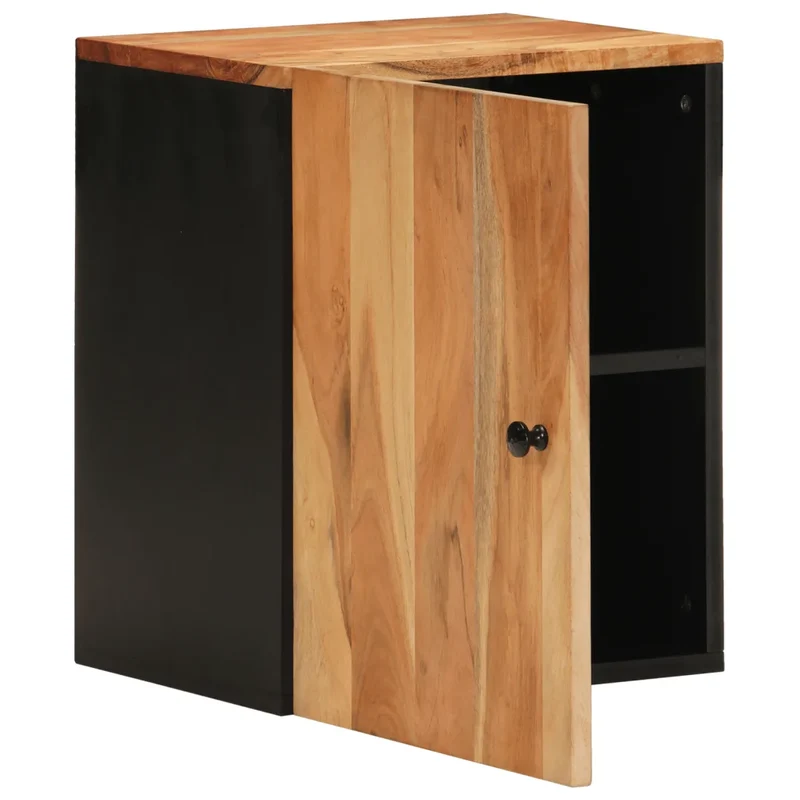 Armoire murale de salle de bain rangement bois acacia 38 x 33 x 48 cm design naturel en bois acacia 02_0047128