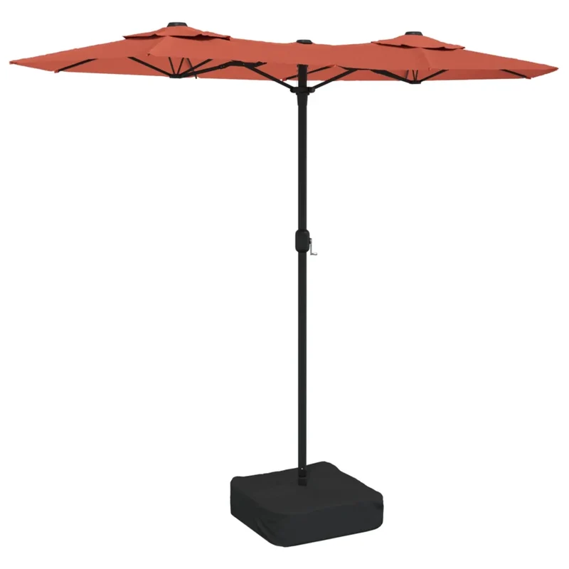 Parasol de jardin à double tête 316 x 145 cm en polyester terre cuite 02_0047390