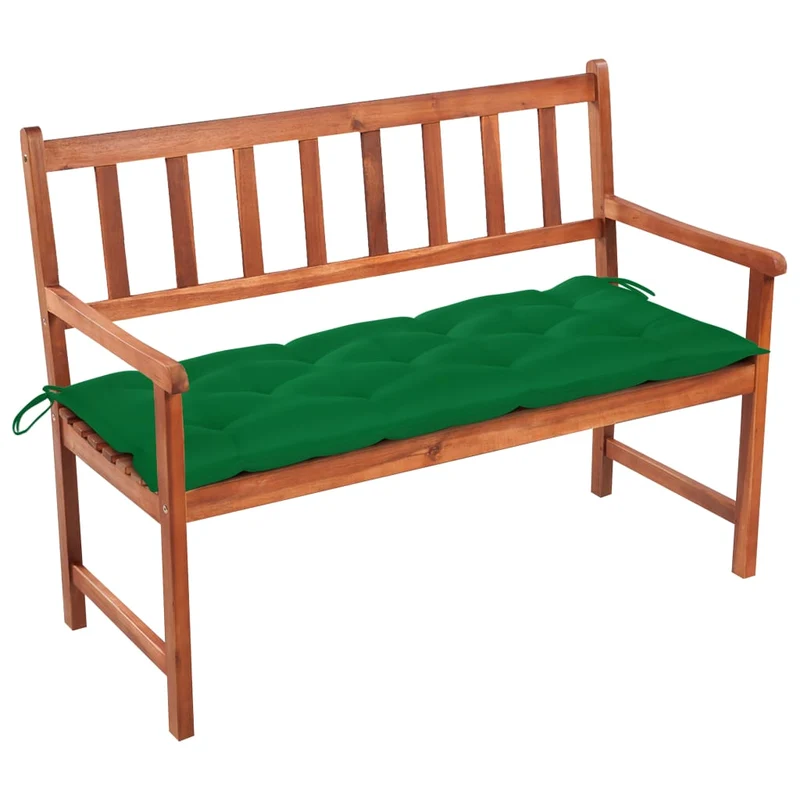 Banc de jardin meuble de patio d'extérieur terrasse avec coussin 120 cm bois d'acacia massif 02_0011367