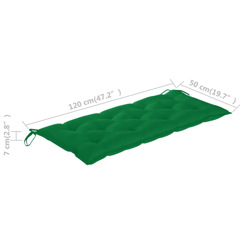 Banc de jardin meuble de patio d'extérieur terrasse avec coussin 120 cm bois d'acacia massif 02_0011367
