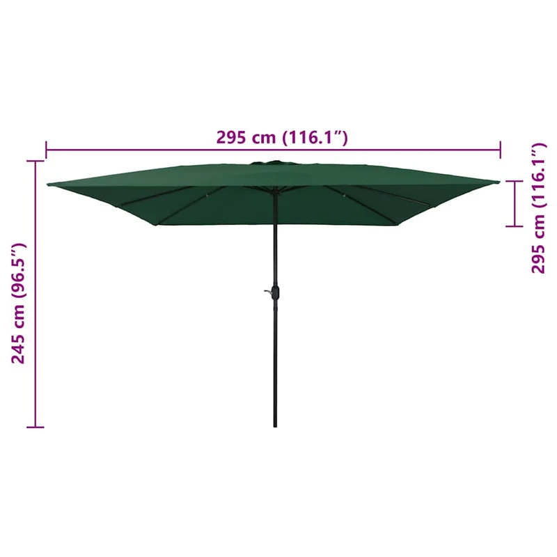Parasol de jardin pliable moderne 295 x 295 x 245 cm en polyester vert 02_0058796