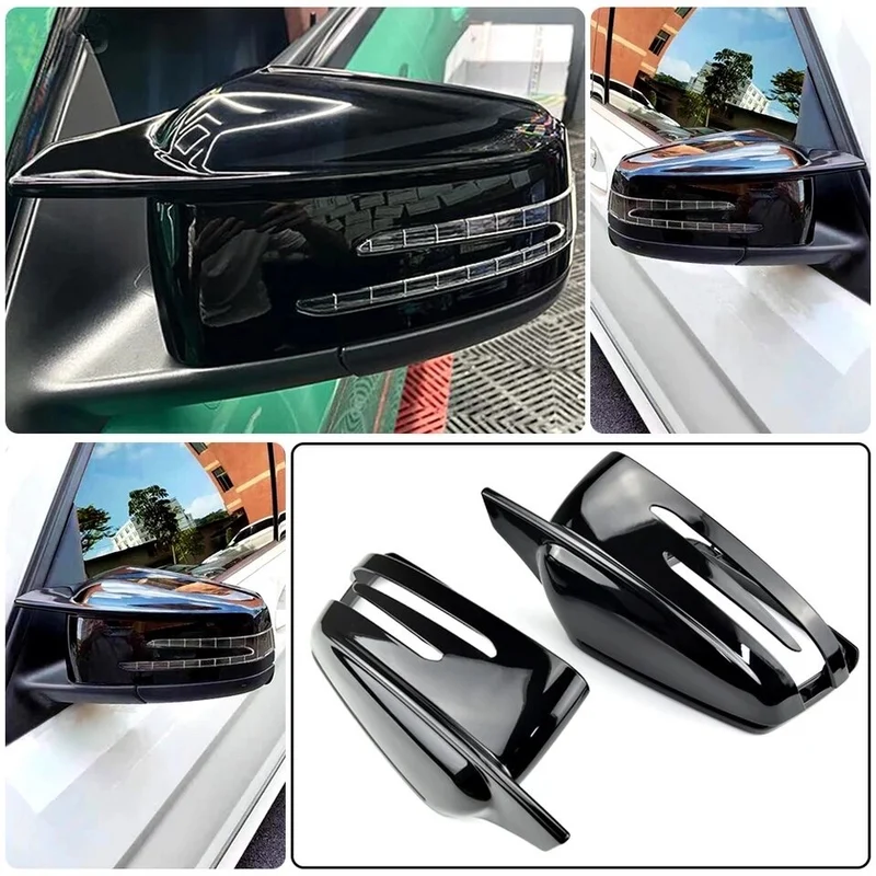 Coque rétroviseur Mercedes Classe A personnalisée noir brillant