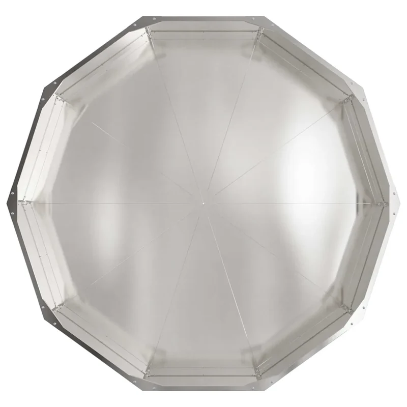 Jardinière ronde extérieure moderne design chic 120 x 120 x 35 cm facile à assembler en acier inoxydable argent 02_0052968