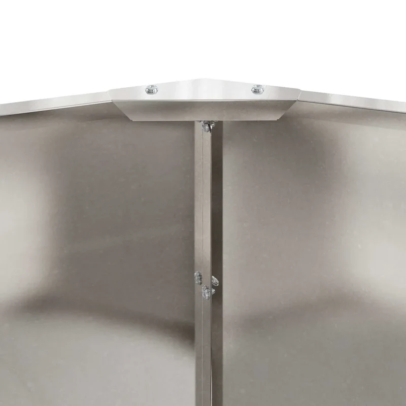 Jardinière ronde extérieure moderne design chic 120 x 120 x 35 cm facile à assembler en acier inoxydable argent 02_0052968