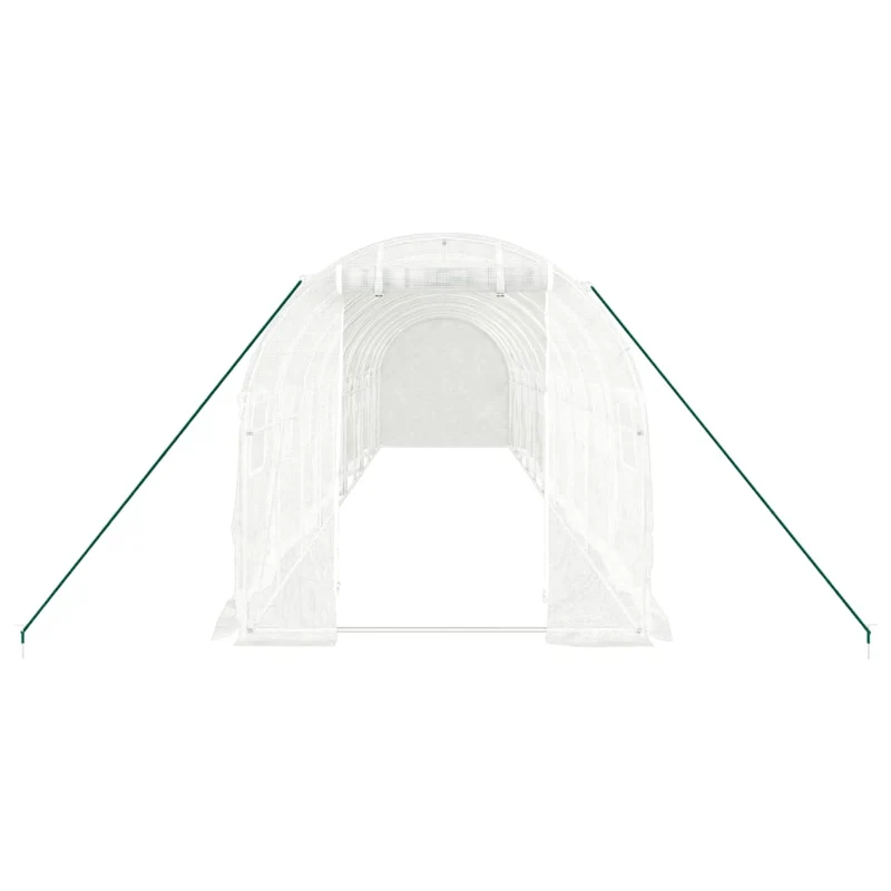 Serre tente abri plante fleur légumes avec cadre en acier 20 m² 10 x 2 x 2 m blanc 02_0044555
