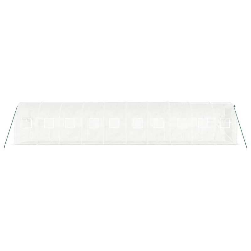 Serre tente abri plante fleur légumes avec cadre en acier 20 m² 10 x 2 x 2 m blanc 02_0044555