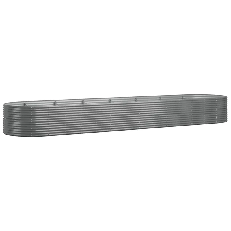 Jardinière bac lit surélevé plantes fleurs terrasse jardin de jardin acier enduit de poudre 584 x 140 x 68cm gris 02_0039676