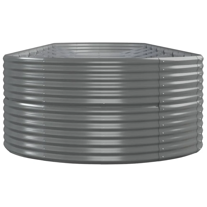 Jardinière bac lit surélevé plantes fleurs terrasse jardin de jardin acier enduit de poudre 584 x 140 x 68cm gris 02_0039676
