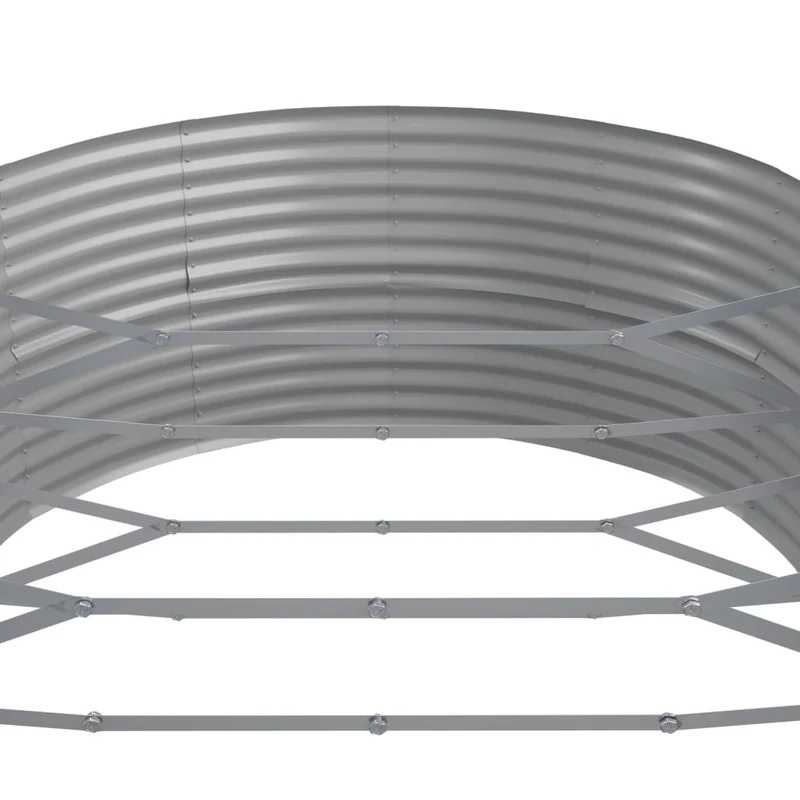 Jardinière bac lit surélevé plantes fleurs terrasse jardin de jardin acier enduit de poudre 584 x 140 x 68cm gris 02_0039676