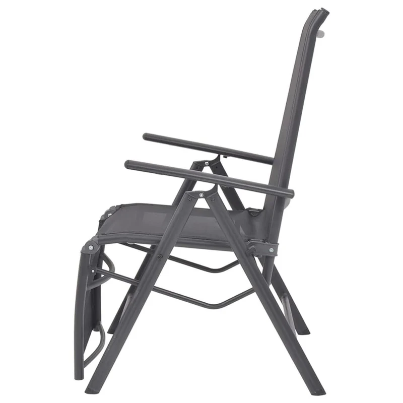 Transat chaise longue bain de soleil lit de jardin terrasse meuble d'extérieur inclinable de terrasse aluminium et textilène noir 02_0012781